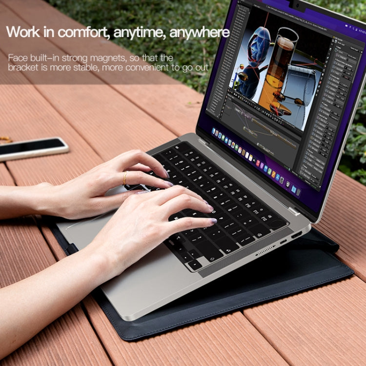 15-16 inch Universal Laptop Magnetic Holder Stitching Inner Bag(Black) - 15 inch by PMC Jewellery | Online Shopping South Africa | PMC Jewellery | Buy Now Pay Later Mobicred