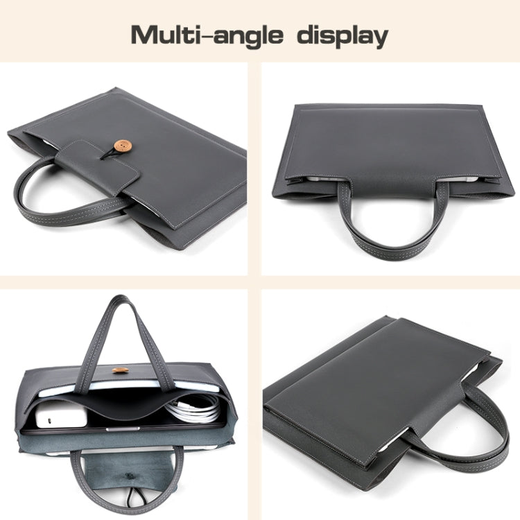 15-16 inch Universal Elastic Thread Button Portable Laptop Inner Bag(Dark Grey)