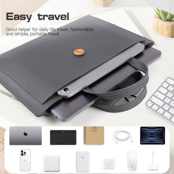 15-16 inch Universal Elastic Thread Button Portable Laptop Inner Bag(Dark Grey)
