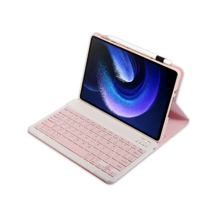 For Xiaomi Pad 6 / Pad 6 Pro A0N7 Lambskin Texture Ultra-thin Bluetooth Keyboard Leather Case(Pink) - Xiaomi Keyboard by PMC TechLife | Online Shopping South Africa | PMC TechLife | Buy Now Pay Later Mobicred
