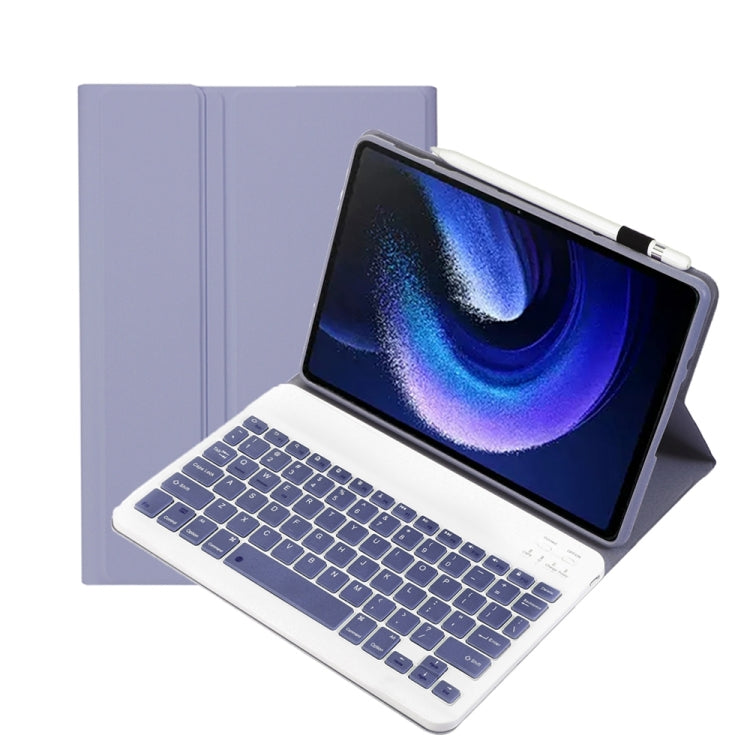 For Xiaomi Pad 6 / Pad 6 Pro A0N7 Lambskin Texture Ultra-thin Bluetooth Keyboard Leather Case(Purple) - Others Keyboard by PMC TechLife | Online Shopping South Africa | PMC TechLife