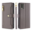 For Nokia C32 Sheep Texture Cross-body Zipper Wallet Leather Phone Case(Grey) - Nokia Cases by PMC TechLife | Online Shopping South Africa | PMC TechLife | Buy Now Pay Later Mobicred
