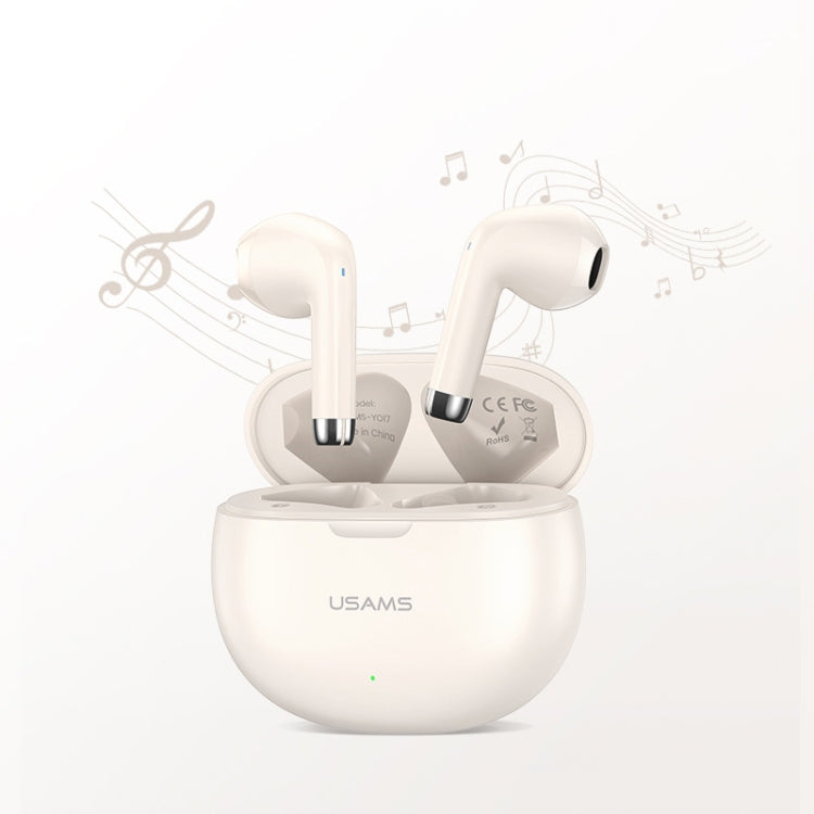 USAMS YO17 TWS Half In-Ear Wireless Bluetooth Earphone(Beige) - free shipping - PMC Jewellery - Order now!