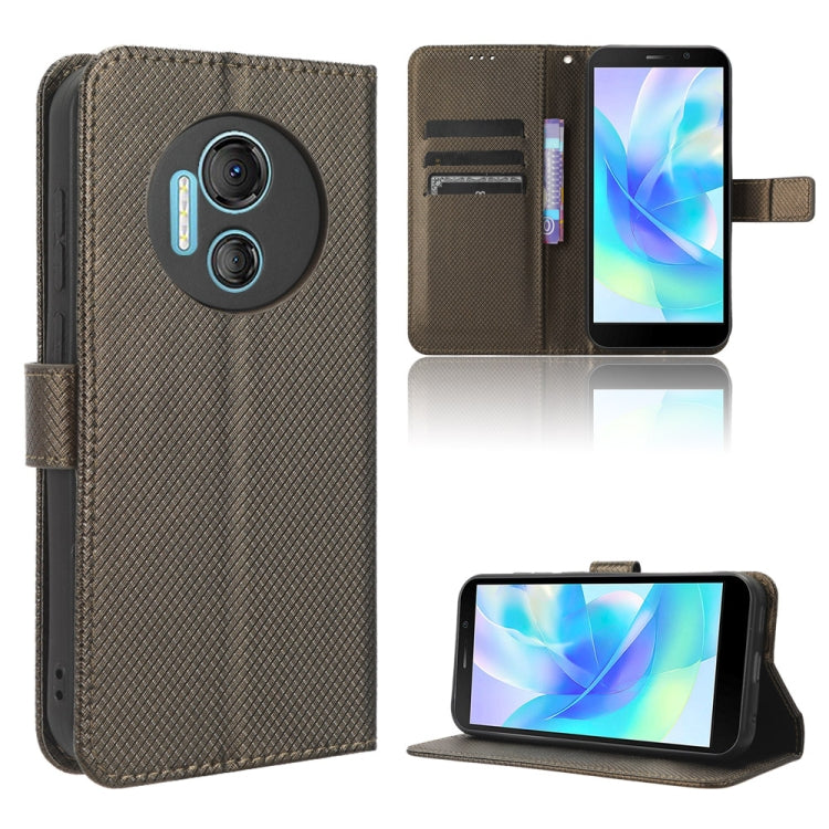 For Doogee X97 / X97 Pro Diamond Texture Leather Phone Case(Brown) - Doogee Cases by PMC TechLife | Online Shopping South Africa | PMC TechLife | Buy Now Pay Later Mobicred