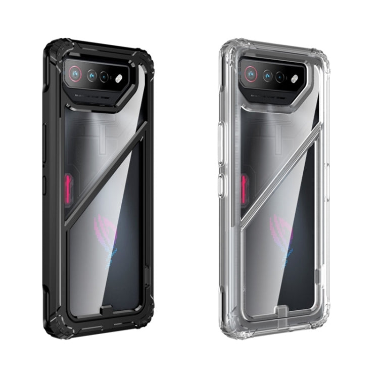 For Asus ROG Phone 7 / 7 Ultimate PC + TPU Shockproof Phone Case with Magnetic Holder(Translucent) - free shipping - PMC Jewellery - Order now!