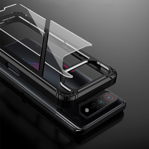 For Asus ROG Phone 7 / 7 Ultimate PC + TPU Shockproof Phone Case with Magnetic Holder(Translucent)