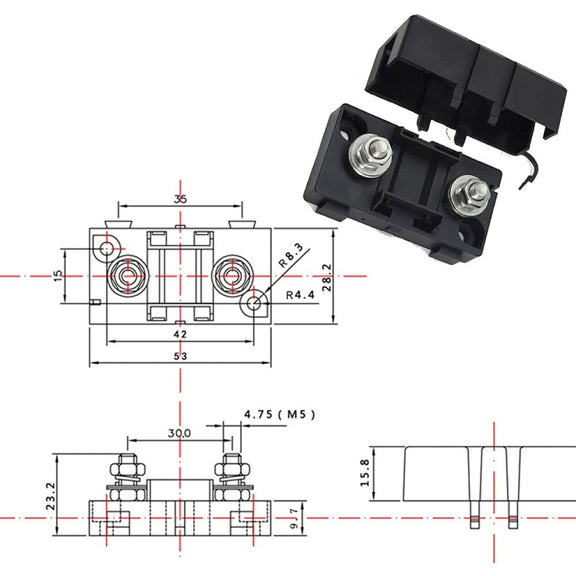 4 in 1 ANS-H Car Fuse Holder Fuse Box, Current:30/40A