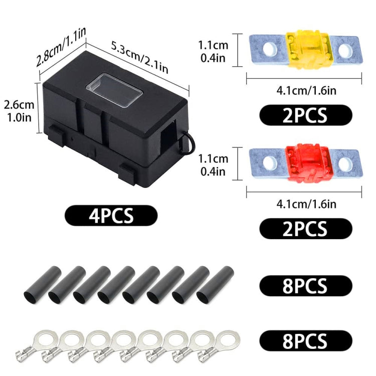4 in 1 ANS-H Car Fuse Holder Fuse Box, Current:100A - Fuse by PMC TechLife | Online Shopping South Africa | PMC TechLife | Buy Now Pay Later Mobicred