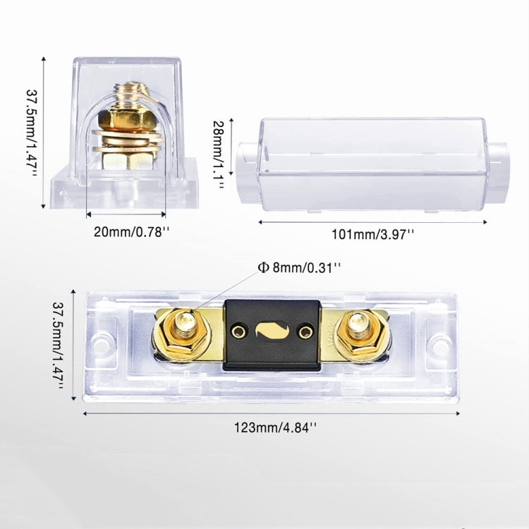 2 in 1 ANL Car Fuse Holder Electrical Protection Insulating Cover, Current:80A - Fuse by PMC TechLife | Online Shopping South Africa | PMC TechLife | Buy Now Pay Later Mobicred