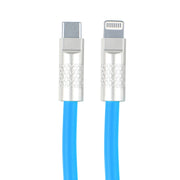 Mech Series 120W USB-C / Type-C to 8 Pin Metal Plug Silicone Fast Charging Data Cable, Length: 1.2m(Blue)