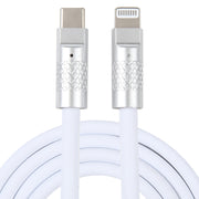 Mech Series 120W USB-C / Type-C to 8 Pin Metal Plug Silicone Fast Charging Data Cable, Length: 1.2m(White)