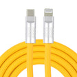 Mech Series 120W USB-C / Type-C to 8 Pin Metal Plug Silicone Fast Charging Data Cable, Length: 1.2m(Yellow) - 2 in 1 Cable by PMC TechLife | Online Shopping South Africa | PMC TechLife | Buy Now Pay Later Mobicred