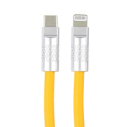 Mech Series 120W USB-C / Type-C to 8 Pin Metal Plug Silicone Fast Charging Data Cable, Length: 1.2m(Yellow)