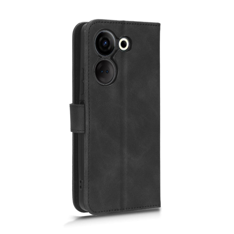 For TECNO Camon 20 Pro Skin Feel Magnetic Flip Leather Phone Case(Black) - Tecno Cases by PMC TechLife | Online Shopping South Africa | PMC TechLife | Buy Now Pay Later Mobicred