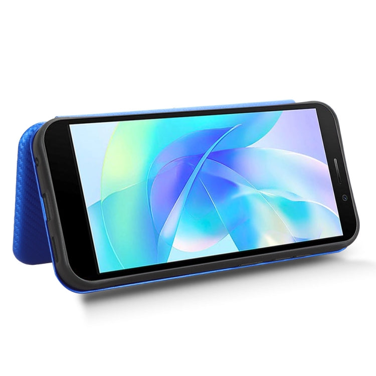 For DOOGEE X97 / X97 Pro Carbon Fiber Texture Flip Leather Phone Case(Blue) - Doogee Cases by PMC TechLife | Online Shopping South Africa | PMC TechLife | Buy Now Pay Later Mobicred