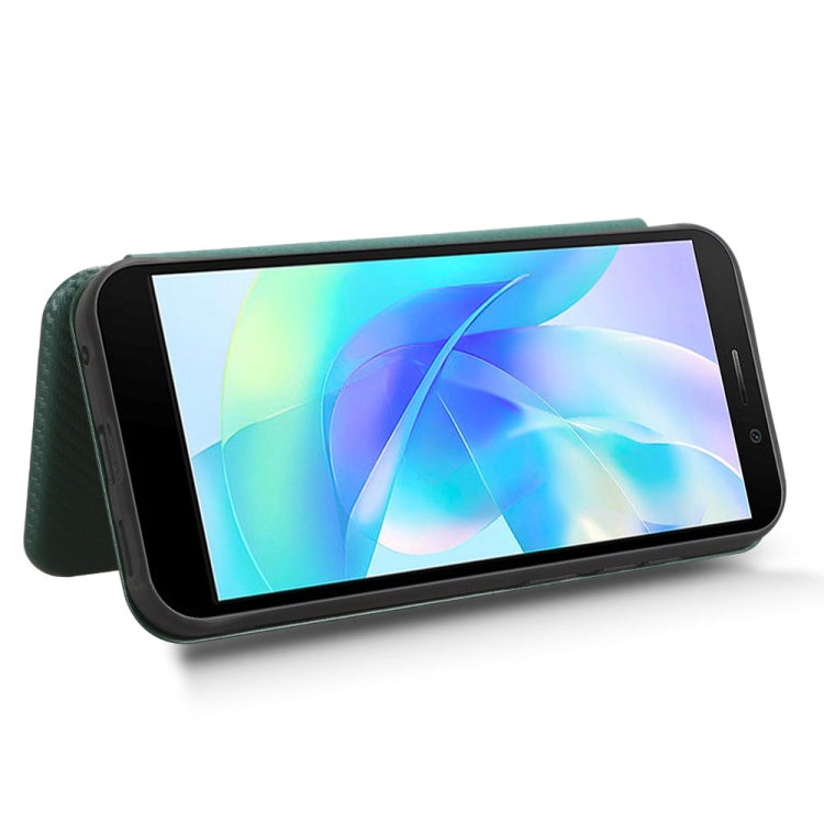 For DOOGEE X97 / X97 Pro Carbon Fiber Texture Flip Leather Phone Case(Green) - Doogee Cases by PMC TechLife | Online Shopping South Africa | PMC TechLife | Buy Now Pay Later Mobicred