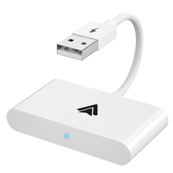 THT-020-2+ USB + USB-C / Type-C Wired to Wireless Carplay Adapter for Android Smartphone(White)