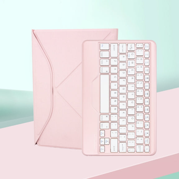 Z10B For iPad 10th Gen 10.9 2022 / 11 2025 Pen Slot Bluetooth Keyboard Leather Tablet Case(Pink)