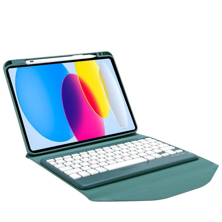 Z10B For iPad 10th Gen 10.9 2022 / 11 2025 Pen Slot Bluetooth Keyboard Leather Tablet Case(Green) - Universal by PMC TechLife | Online Shopping South Africa | PMC TechLife | Buy Now Pay Later Mobicred