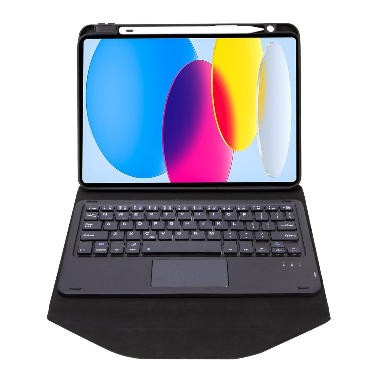 Z10B-A For iPad 10th Gen 10.9 2022 / 11 2025 Pen Slot Touchpad Bluetooth Keyboard Leather Tablet Case(Black) - free shipping - PMC TechLife - Order now!