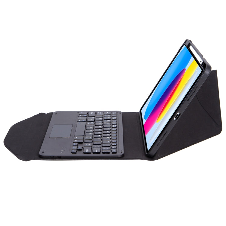 Z10B-A For iPad 10th Gen 10.9 2022 / 11 2025 Pen Slot Touchpad Bluetooth Keyboard Leather Tablet Case(Black) - free shipping - PMC TechLife - Order now!
