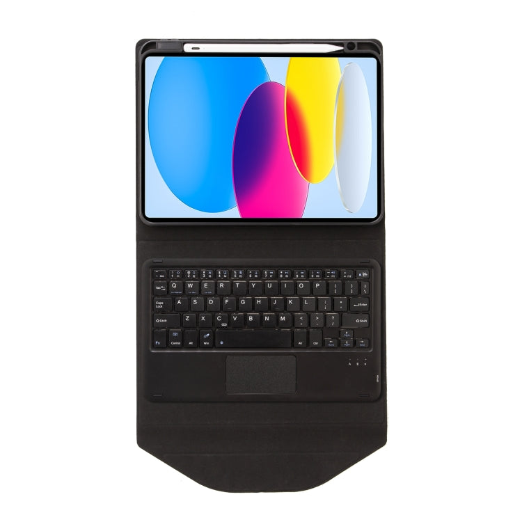 Z10B-A For iPad 10th Gen 10.9 2022 / 11 2025 Pen Slot Touchpad Bluetooth Keyboard Leather Tablet Case(Black) - free shipping - PMC TechLife - Order now!