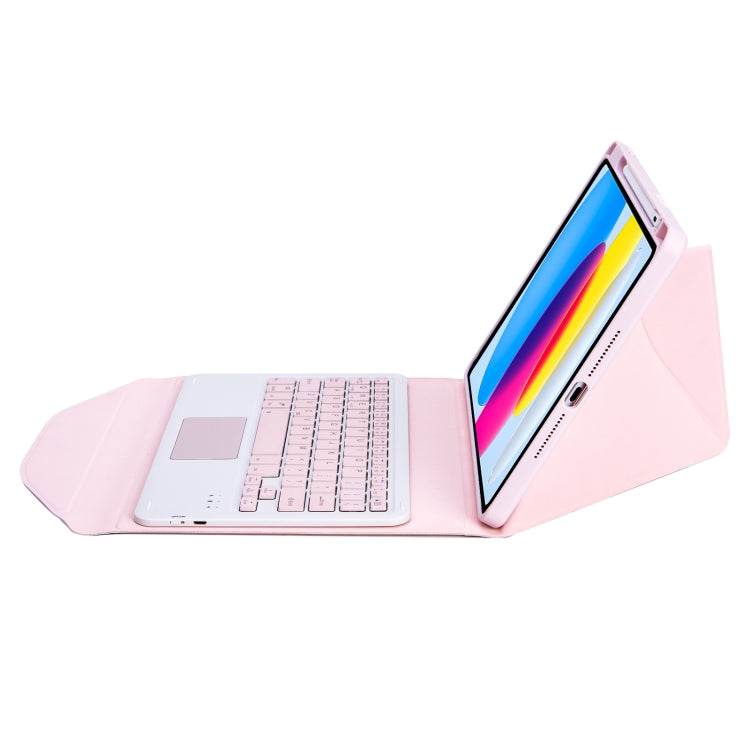 Z10B-A For iPad 10th Gen 10.9 2022 / 11 2025 Pen Slot Touchpad Bluetooth Keyboard Leather Tablet Case(Pink) - Universal by PMC TechLife | Online Shopping South Africa | PMC TechLife | Buy Now Pay Later Mobicred