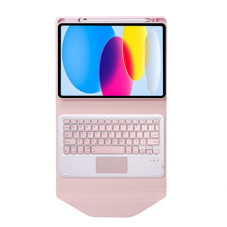 Z10B-A For iPad 10th Gen 10.9 2022 / 11 2025 Pen Slot Touchpad Bluetooth Keyboard Leather Tablet Case(Pink) - Universal by PMC TechLife | Online Shopping South Africa | PMC TechLife | Buy Now Pay Later Mobicred