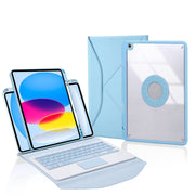 Z10B-A For iPad 10th Gen 10.9 2022 Pen Slot Touchpad Bluetooth Keyboard Leather Tablet Case(Sky Blue)