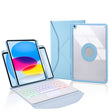 Z10B-AS For iPad 10th Gen 10.9 2022 Pen Slot Touchpad Backlight Bluetooth Keyboard Leather Tablet Case(Sky Blue) - Universal by PMC TechLife | Online Shopping South Africa | PMC TechLife
