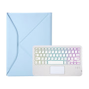 Z10B-AS For iPad 10th Gen 10.9 2022 Pen Slot Touchpad Backlight Bluetooth Keyboard Leather Tablet Case(Sky Blue)