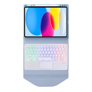 Z10B-AS For iPad 10th Gen 10.9 2022 Pen Slot Touchpad Backlight Bluetooth Keyboard Leather Tablet Case(Sky Blue)
