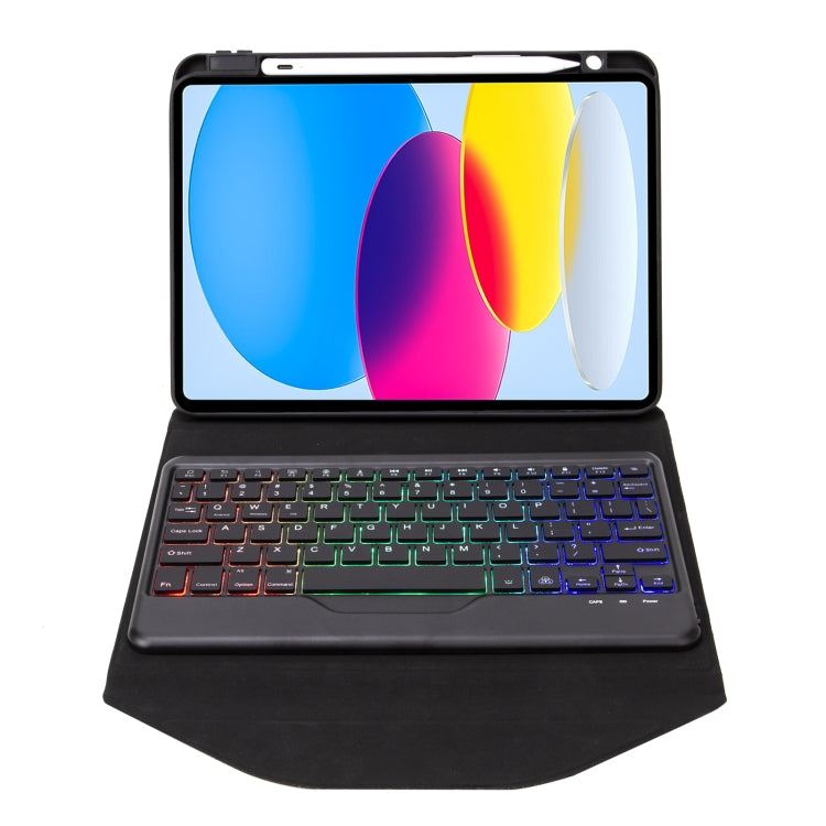 Z10BS For iPad 10th Gen 10.9 2022 Pen Slot Backlight Bluetooth Keyboard Leather Tablet Case(Black) - Universal by PMC TechLife | Online Shopping South Africa | PMC TechLife