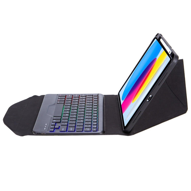 Z10BS For iPad 10th Gen 10.9 2022 Pen Slot Backlight Bluetooth Keyboard Leather Tablet Case(Black) - Universal by PMC TechLife | Online Shopping South Africa | PMC TechLife