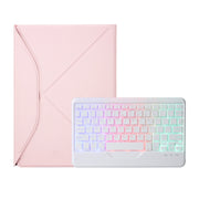 Z10BS For iPad 10th Gen 10.9 2022 / 11 2025 Pen Slot Backlight Bluetooth Keyboard Leather Tablet Case(Pink)