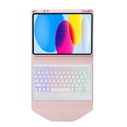 Z10BS For iPad 10th Gen 10.9 2022 / 11 2025 Pen Slot Backlight Bluetooth Keyboard Leather Tablet Case(Pink)