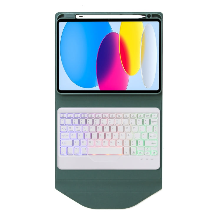 Z10BS For iPad 10th Gen 10.9 2022 Pen Slot Backlight Bluetooth Keyboard Leather Tablet Case(Green) - Universal by PMC TechLife | Online Shopping South Africa | PMC TechLife