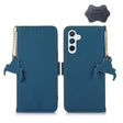 For Samsung Galaxy S24+ 5G Genuine Leather Magnetic RFID Leather Phone Case(Blue) - Galaxy S24+ 5G Cases by PMC Jewellery | Online Shopping South Africa | PMC Jewellery | Buy Now Pay Later Mobicred