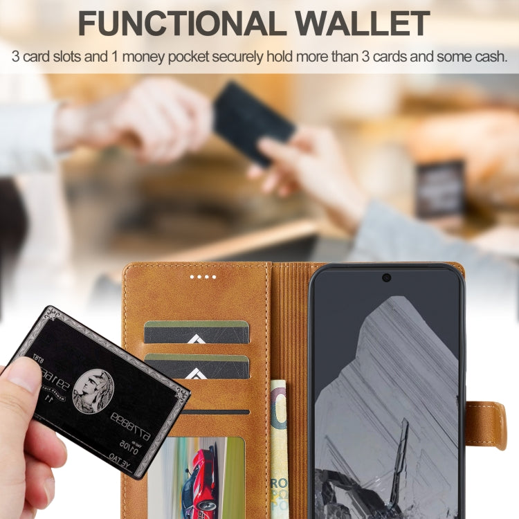 For Google Pixel 9 Pro XL LC.IMEEKE Calf Texture Flip Leather Phone Case(Yellow) - free shipping - PMC TechLife - Order now!