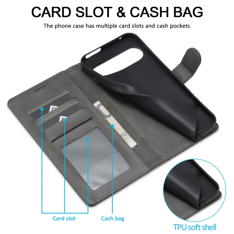 For Google Pixel 9 Pro XL LC.IMEEKE Calf Texture Flip Leather Phone Case(Grey) - free shipping - PMC TechLife - Order now!