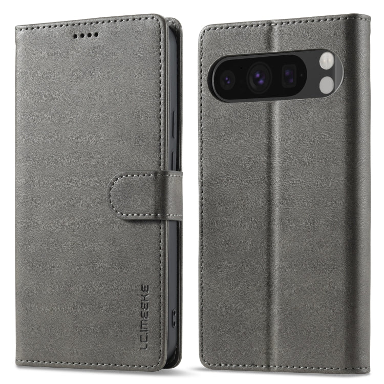 For Google Pixel 9 / 9 Pro LC.IMEEKE Calf Texture Flip Leather Phone Case(Grey) - free shipping - PMC TechLife - Order now!