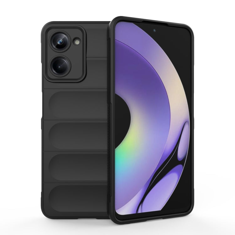 For Realme 10 Pro 5G Magic Shield TPU + Flannel Phone Case(Black) - Realme Cases by PMC TechLife | Online Shopping South Africa | PMC TechLife | Buy Now Pay Later Mobicred