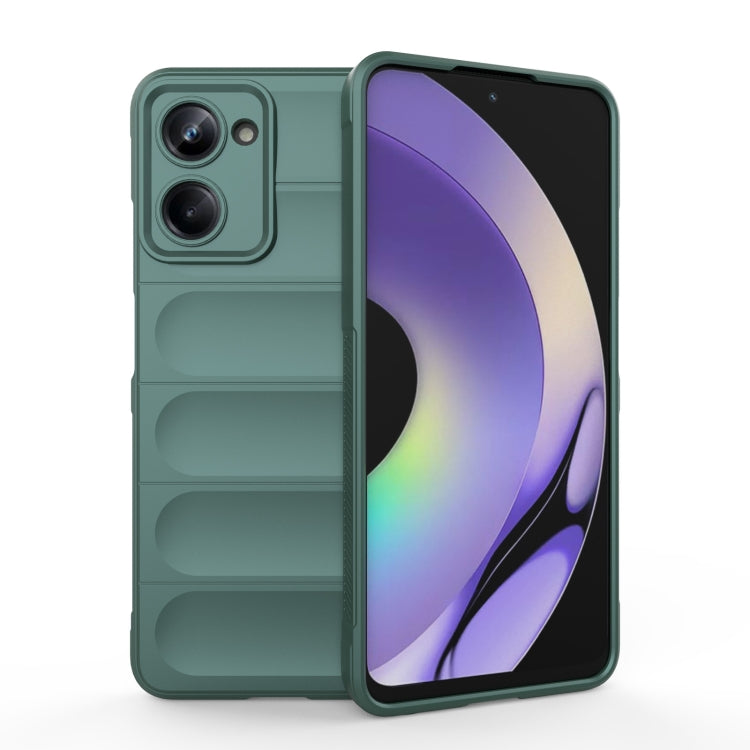 For Realme 10 Pro 5G Magic Shield TPU + Flannel Phone Case(Dark Green) - Realme Cases by PMC TechLife | Online Shopping South Africa | PMC TechLife | Buy Now Pay Later Mobicred