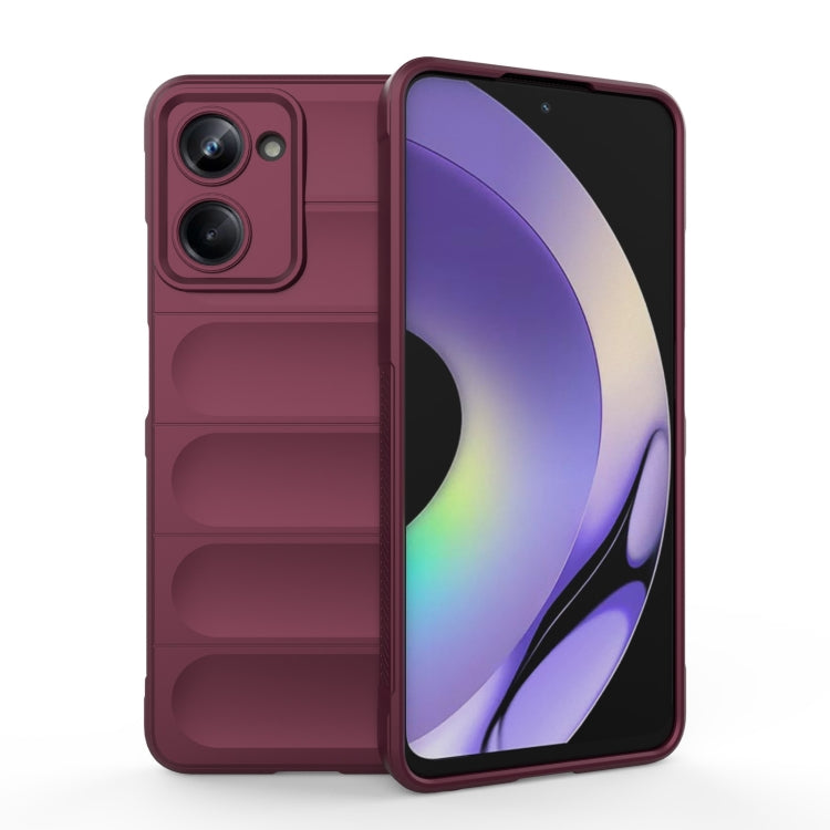 For Realme 10 Pro 5G Magic Shield TPU + Flannel Phone Case(Wine Red) - Realme Cases by PMC TechLife | Online Shopping South Africa | PMC TechLife | Buy Now Pay Later Mobicred