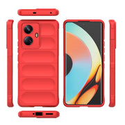 For Realme 10 Pro+ 5G Magic Shield TPU + Flannel Phone Case(Dark Green)