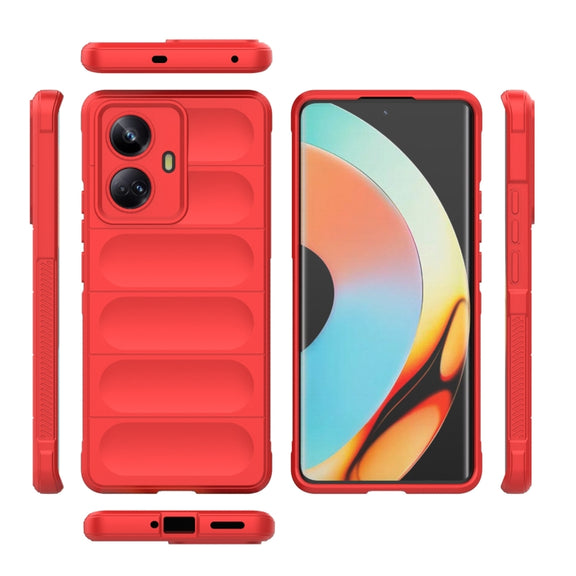 For Realme 10 Pro+ 5G Magic Shield TPU + Flannel Phone Case(Dark Green)