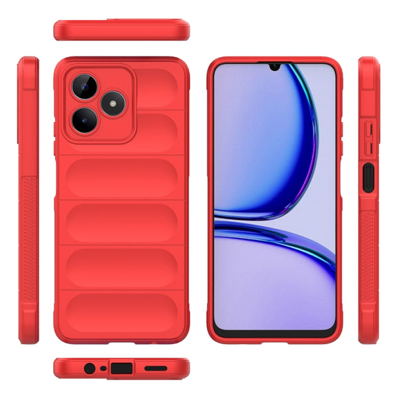 For Realme C53 4G Magic Shield TPU + Flannel Phone Case(Red)