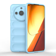 For Realme 11 5G Magic Shield TPU + Flannel Phone Case(Light Blue)