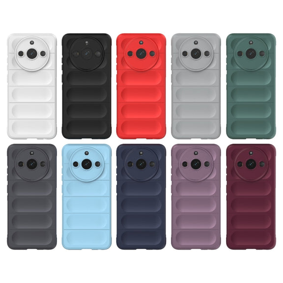 For Realme 11 5G Magic Shield TPU + Flannel Phone Case(Wine Red)
