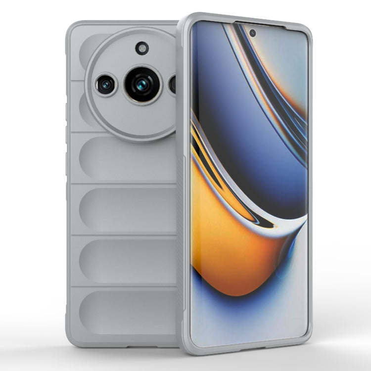 For Realme 11 Pro 5G/11 Pro+ 5G Magic Shield TPU + Flannel Phone Case(Grey) - Realme Cases by PMC TechLife | Online Shopping South Africa | PMC TechLife | Buy Now Pay Later Mobicred